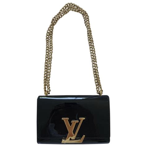 louis vuitton black patent clutch|Louis Vuitton black checkered bag.